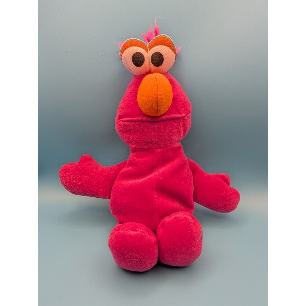 Vtg  Tyco Sesame Street Pink Telly Monster Bean Bag Plush Stuffed Animal 8” 1997